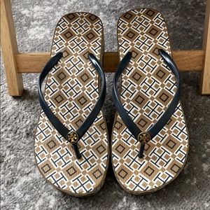 Used Tory Burch wedge flip flop